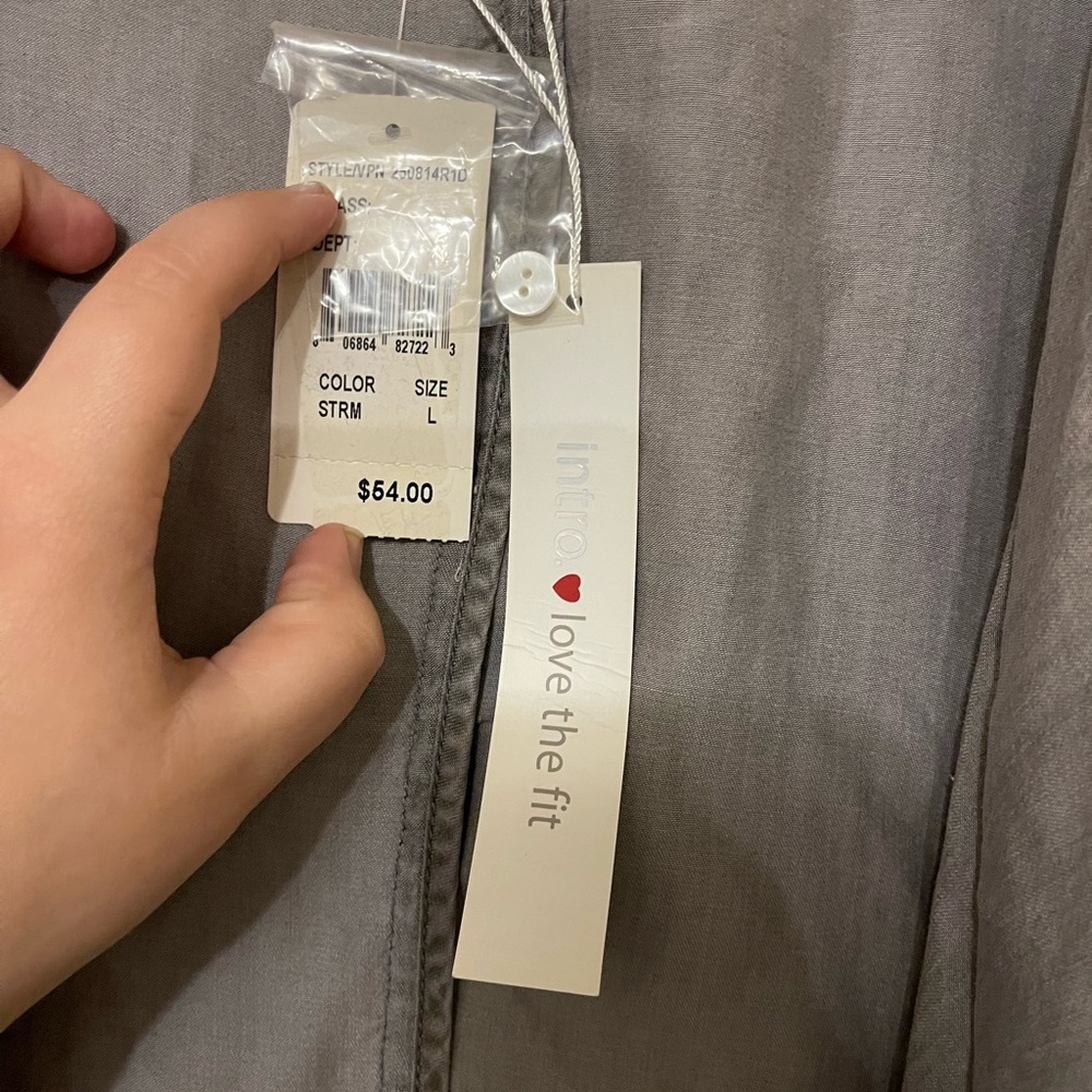 Intro. Gray Lightweight Waterfall Open Front Shaw… - image 6